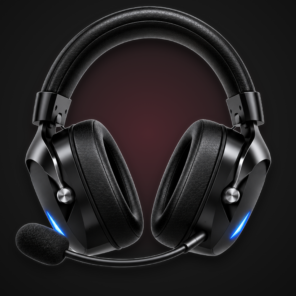 FOCUS S6 Gaming Headset Black - front view