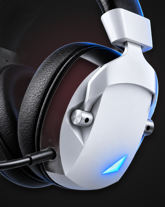 FOCUS S6 Gaming Headset White - ear cup detail
